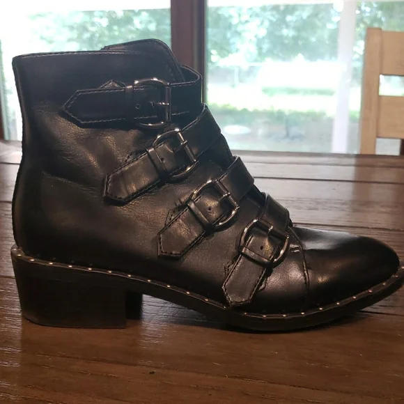 a new day Black Combat Moto Boots - Picture 2 of 5